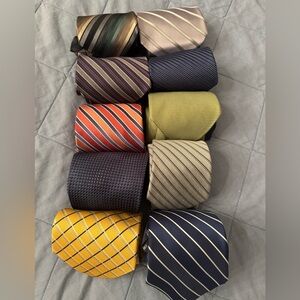 Lot of 10 Men’s Neckties – Striped & Solid –Business Office Wear – Mixed Brands